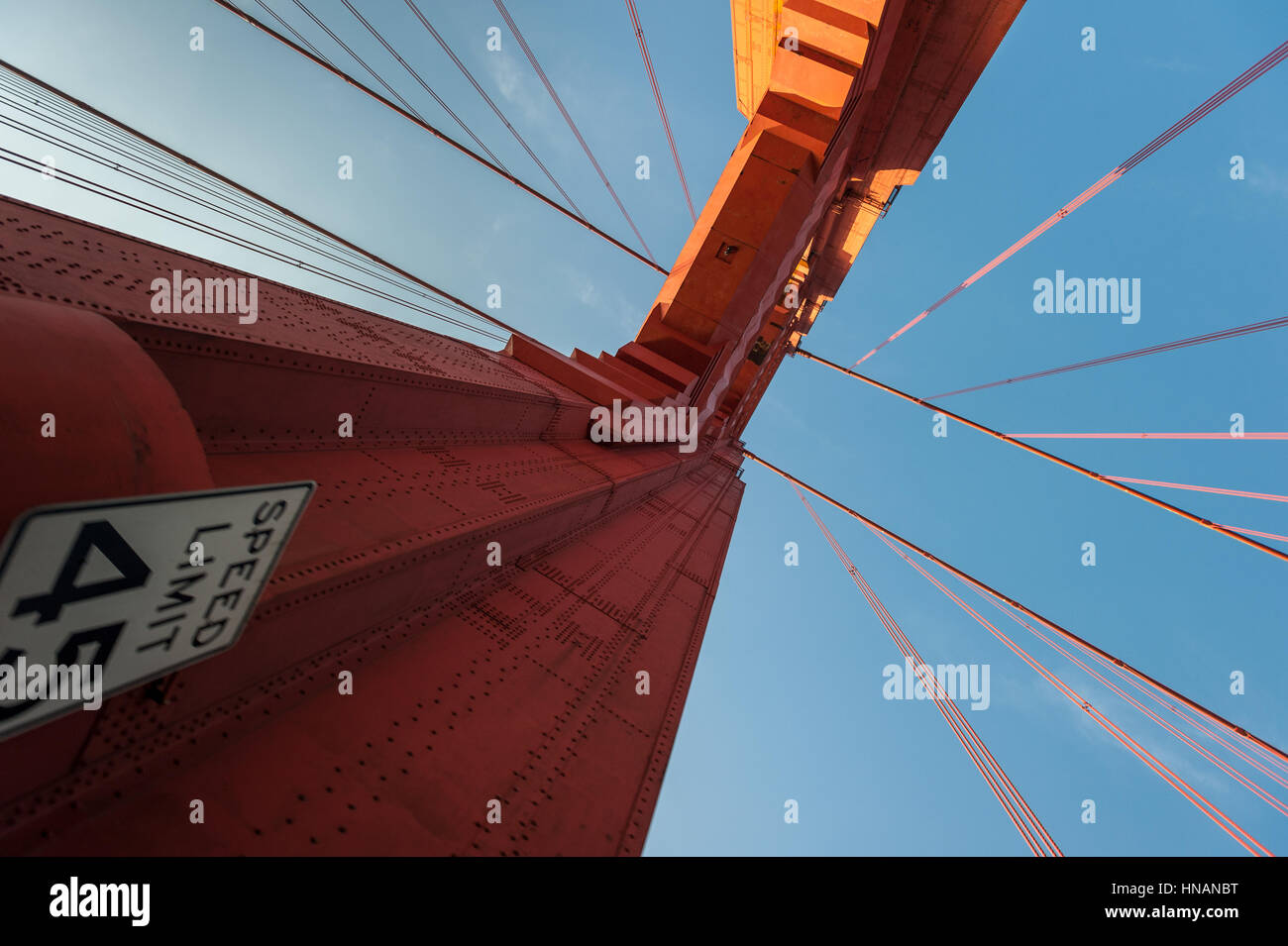 Golden Gate bridge vista torre Foto Stock