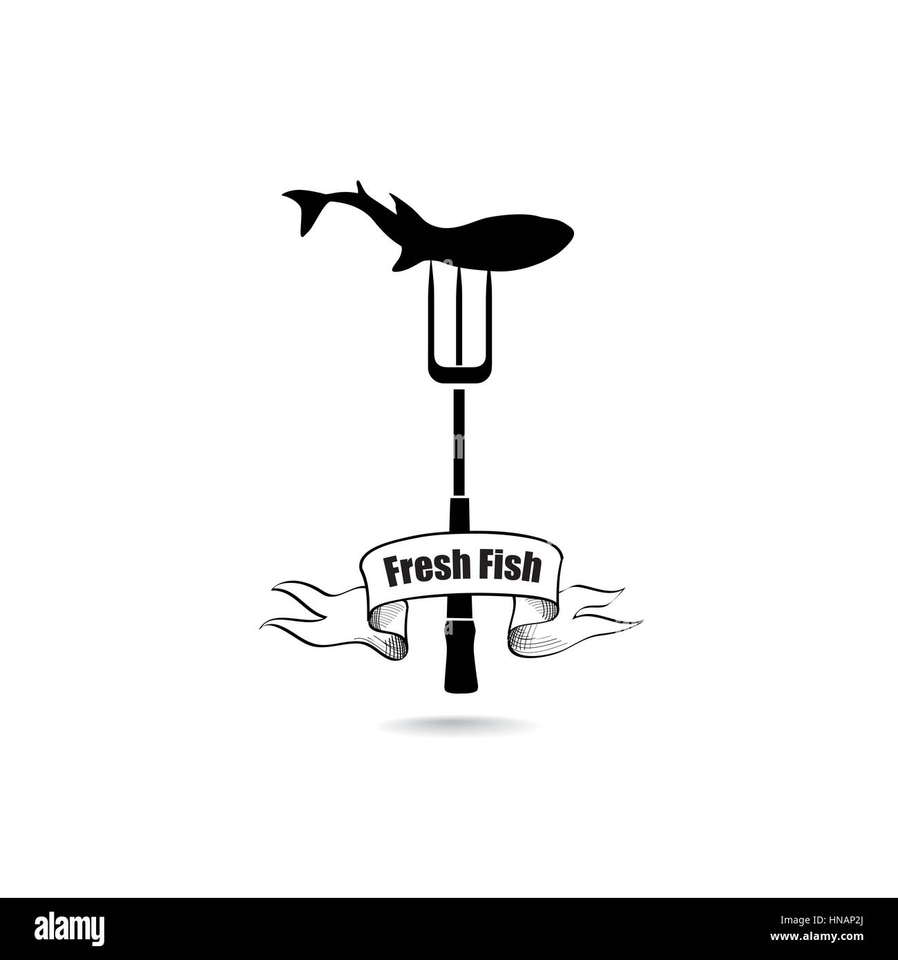 Frutti di mare icona. pesce Fresco etichetta menu. Il pesce banner. Illustrazione Vettoriale