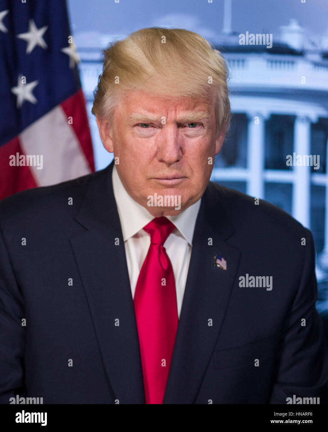 Il presidente degli Stati Uniti Donald Trump Foto Stock