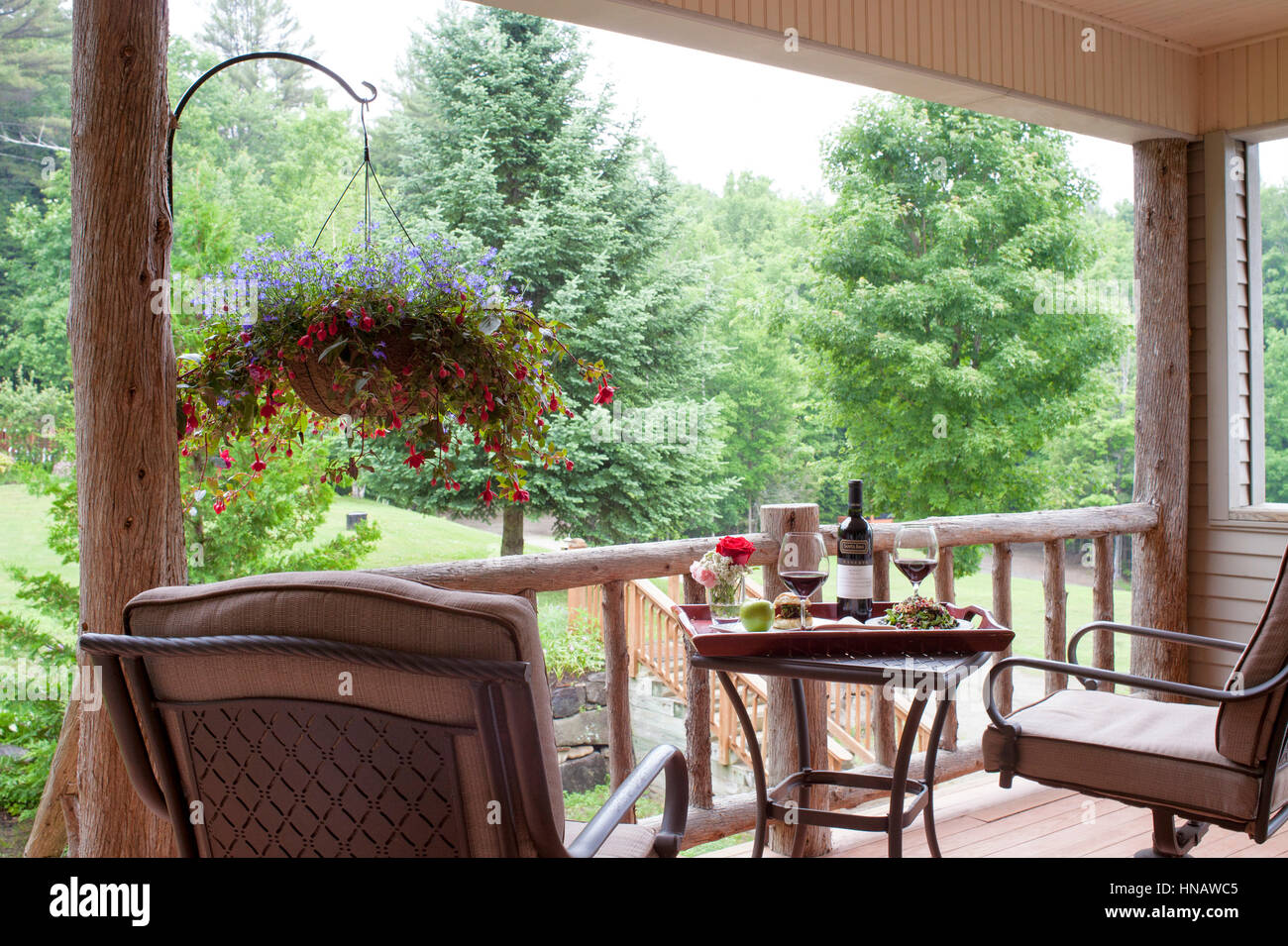 Camera veranda in un Chestertown, NY Inn, amici lago Inn, Chestertown, NY. Foto Stock