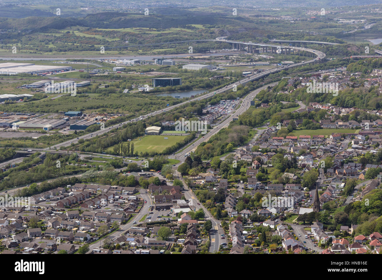 Veduta aerea Baglan, Port Talbot 2012. Foto Stock