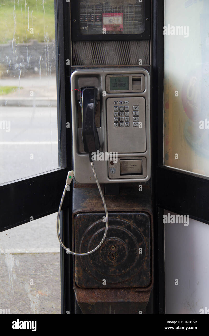 Vecchio telefono pubblico BT - 2013 Foto Stock