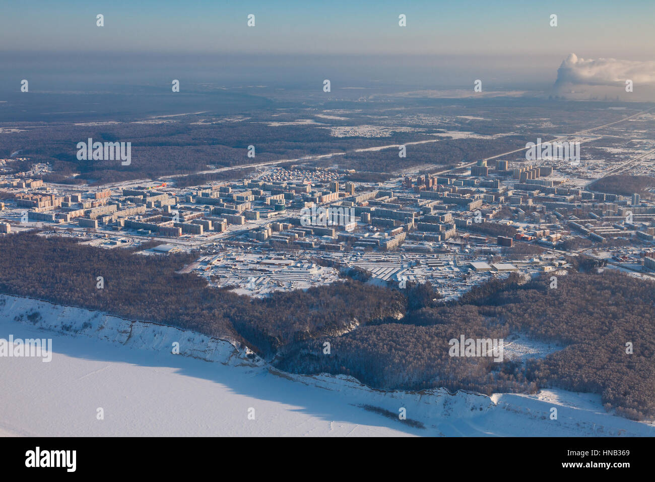 Tobolsk, regione di Tyumen, Russia in inverno, vista dall'alto Foto Stock