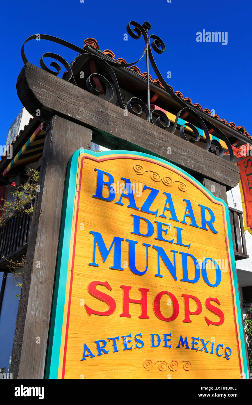 Bazaar Del Mundo negozi, centro storico, San Diego, California, Stati Uniti d'America Foto Stock
