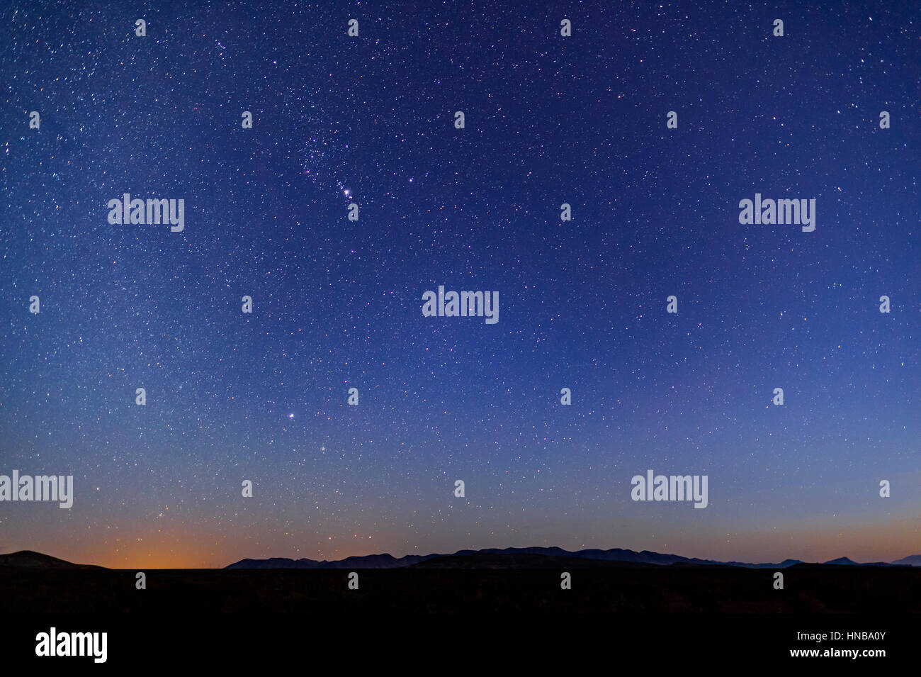 Le stelle nel cielo notturno, Arizona USA deserto Foto Stock