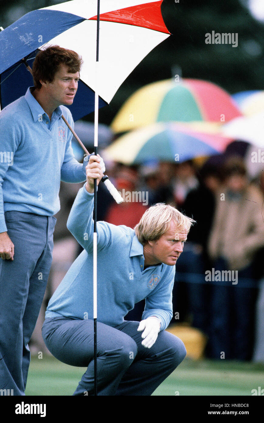 TOM WATSON & Jack Nicklaus RYDER CUP WALTON HEATH WALTON HEATH SURREY 19 Settembre 1981 Foto Stock