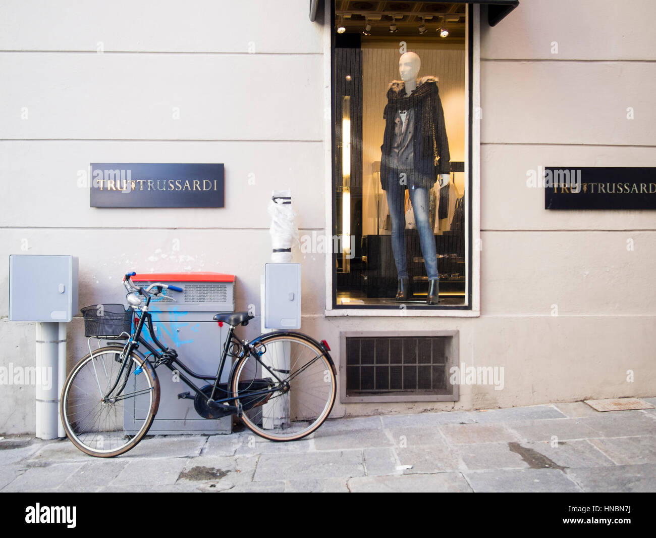 Trussardi negozio di abbigliamento, Parma Italia Foto Stock