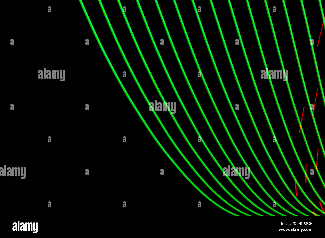 La pittura di luce. Abstract, futuristico, colorato con esposizione lunga, sfondo nero-10. Foto Stock