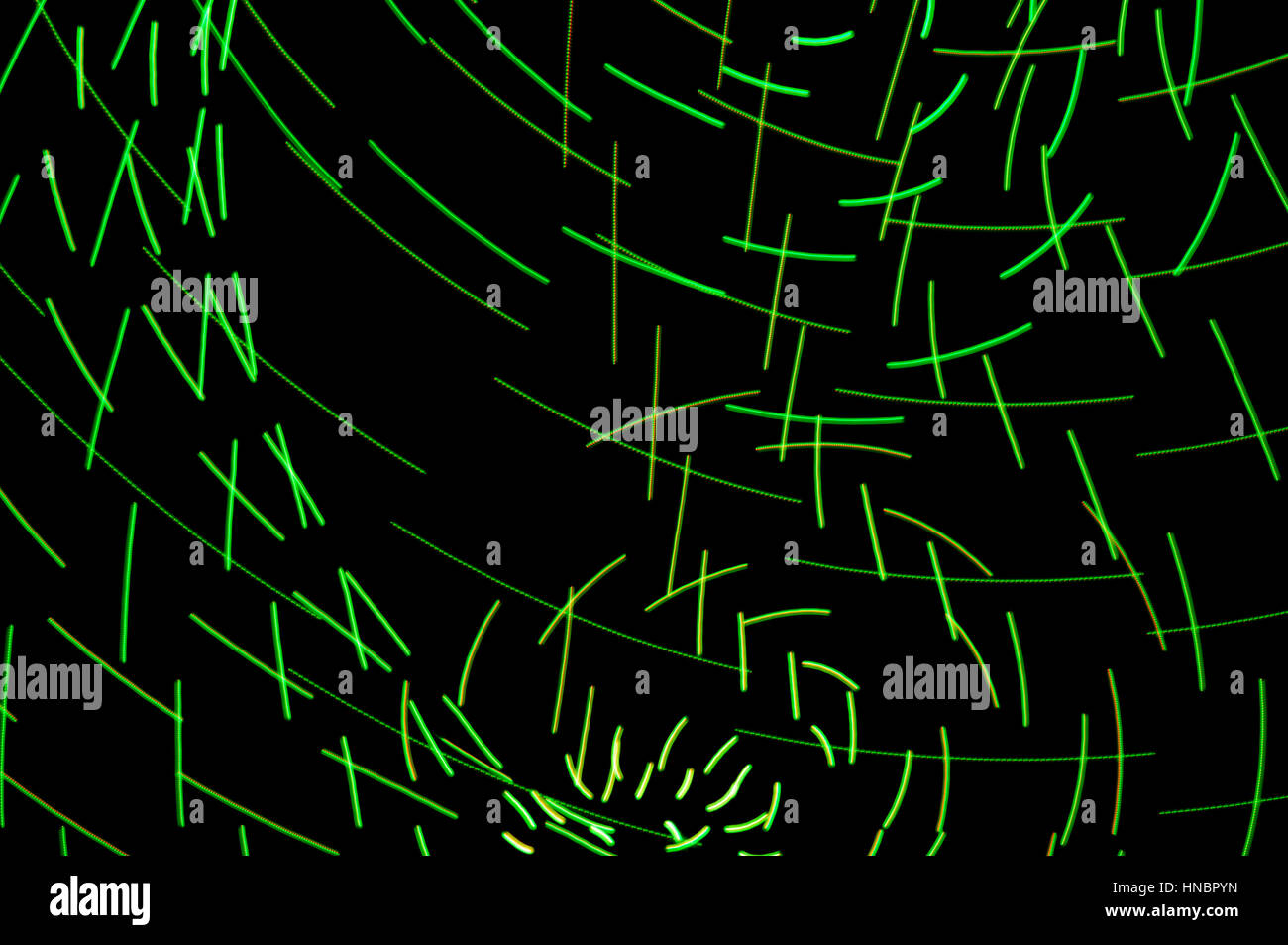 La pittura di luce. Abstract, futuristico, colorato con esposizione lunga, sfondo nero-17. Foto Stock