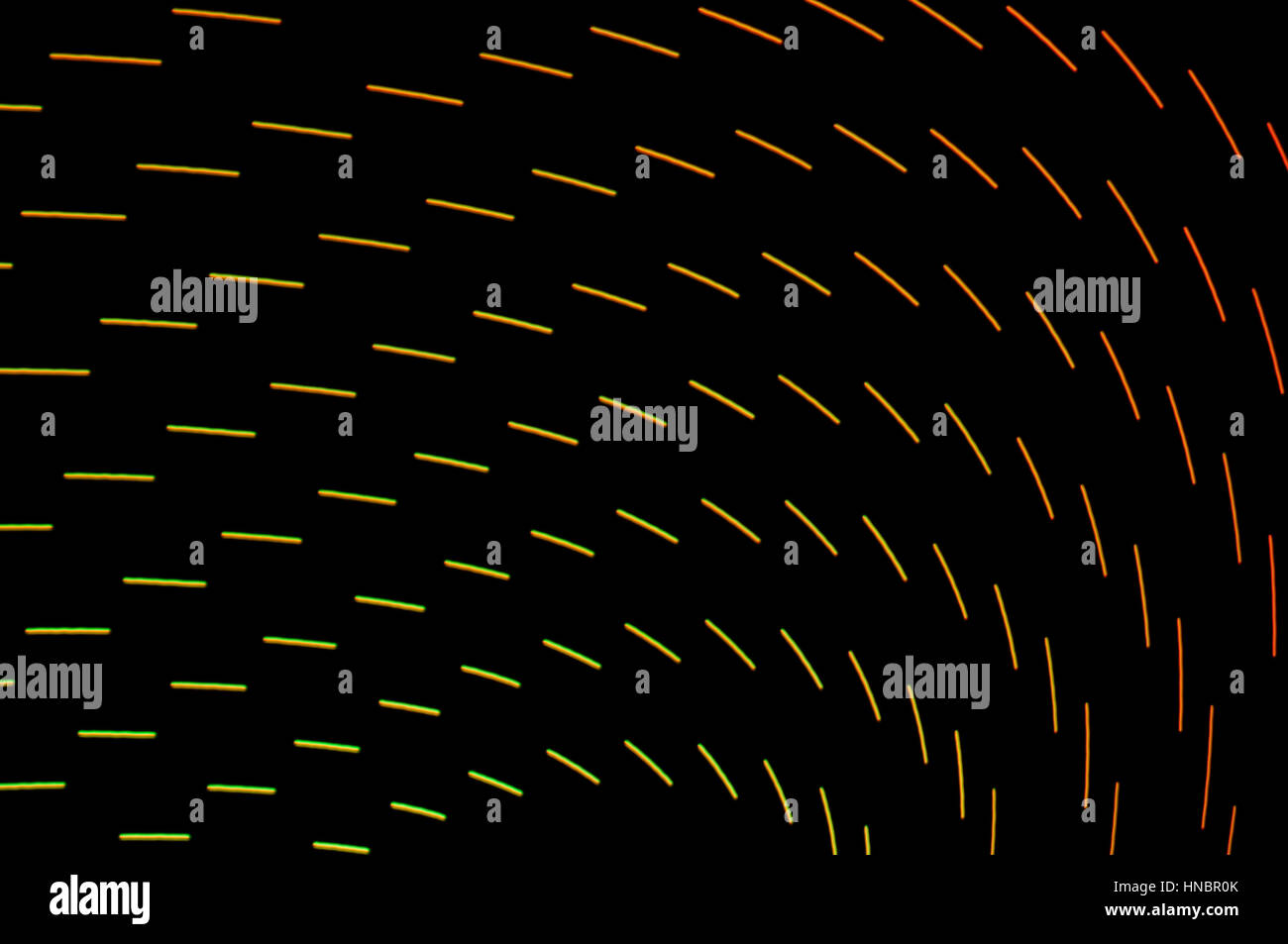 La pittura di luce. Abstract, futuristico, colorato con esposizione lunga, sfondo nero-25. Foto Stock