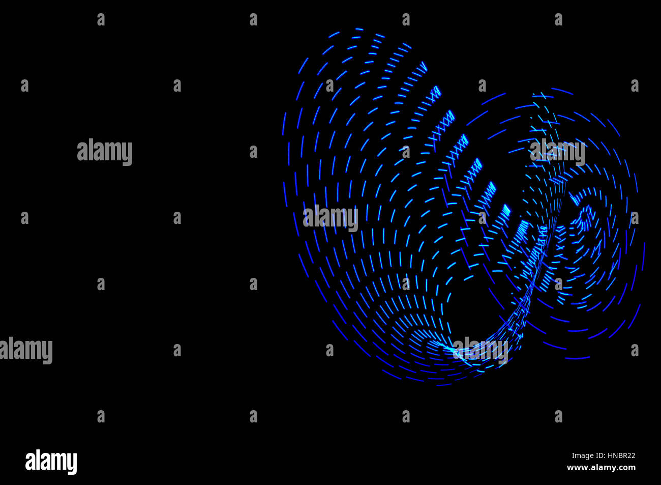 La pittura di luce. Abstract, futuristico, colorato con esposizione lunga, sfondo nero-39. Foto Stock