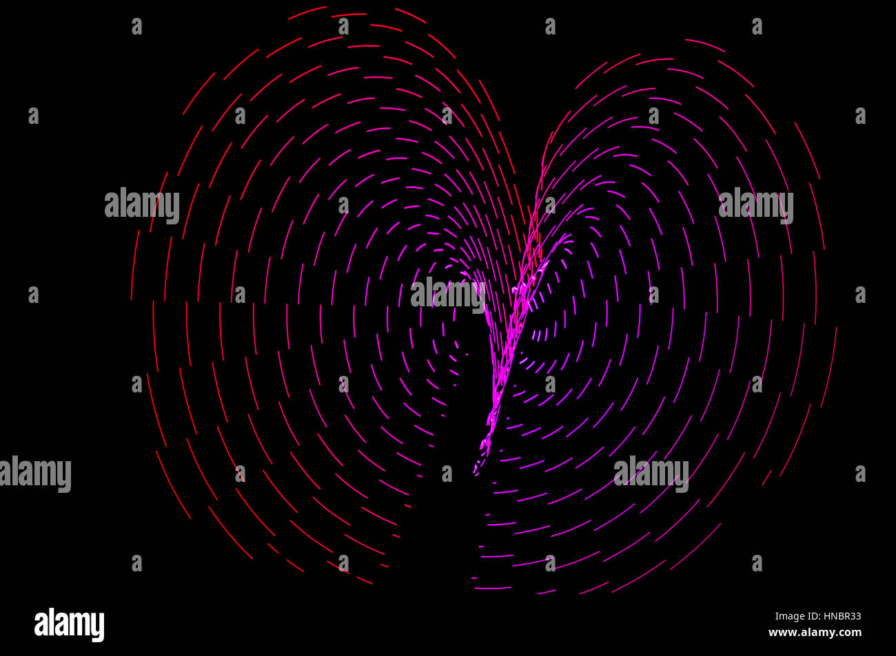 La pittura di luce. Abstract, futuristico, colorato con esposizione lunga, sfondo nero-53. Foto Stock