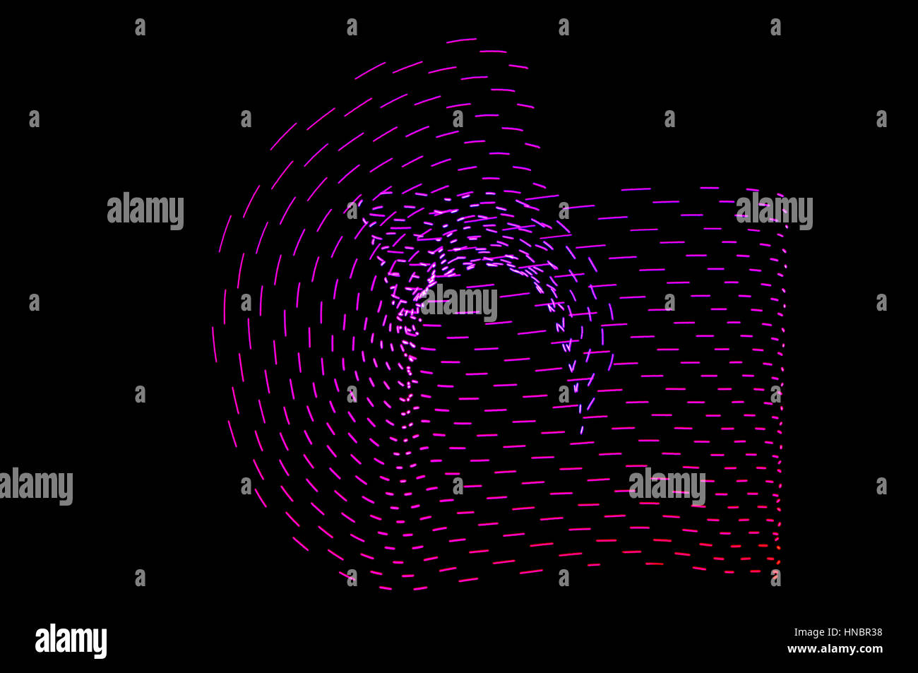 La pittura di luce. Abstract, futuristico, colorato con esposizione lunga, sfondo nero-55. Foto Stock