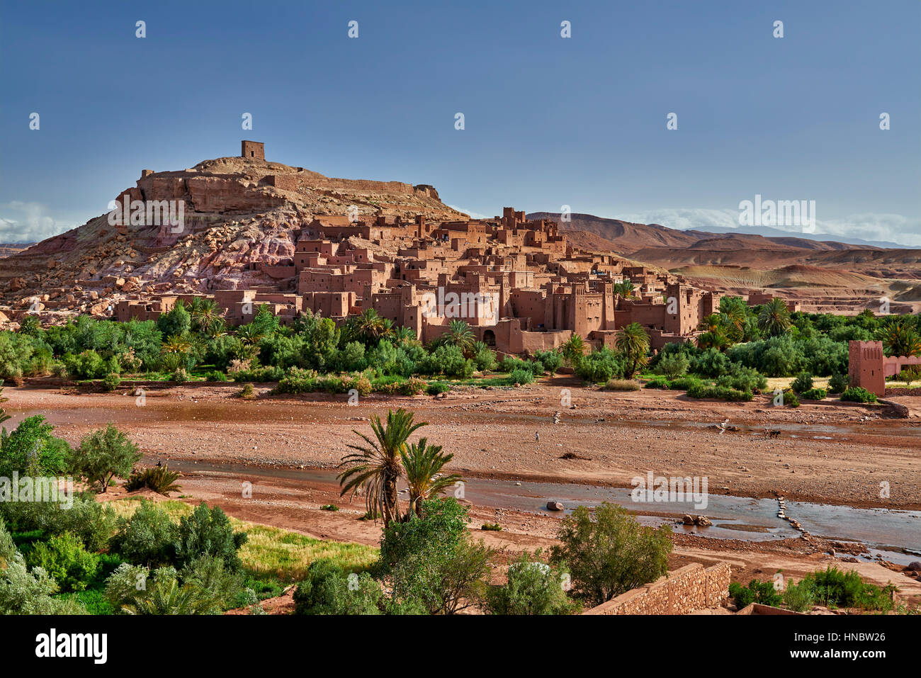 Ksar Aït Benhaddou, spesso utilizzato come set cinematografico del Marocco, Nord AfricaAfrica Foto Stock