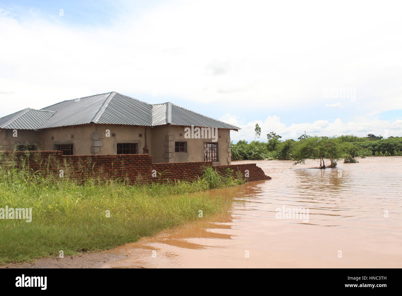 Lilongwe. Xi Febbraio, 2017. Foto scattata nel febbraio 10 mostra le case colpite dalle alluvioni a Lilongwe, Malawi. Le inondazioni hanno devastato il Malawi capitale Lilongwe venerdì mattina lo spostamento di residenti, costringendo il Malawi Defense Force in aero-rescue risposta utilizzando gli elicotteri. Credito: Chisomo Dickson/Xinhua/Alamy Live News Foto Stock