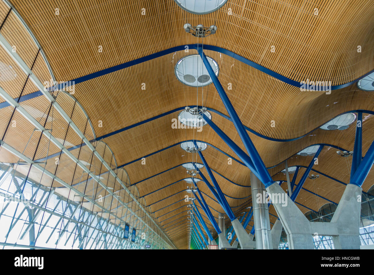 Aeroporto particolare del soffitto e supporta, Madrid, Spagna Foto Stock