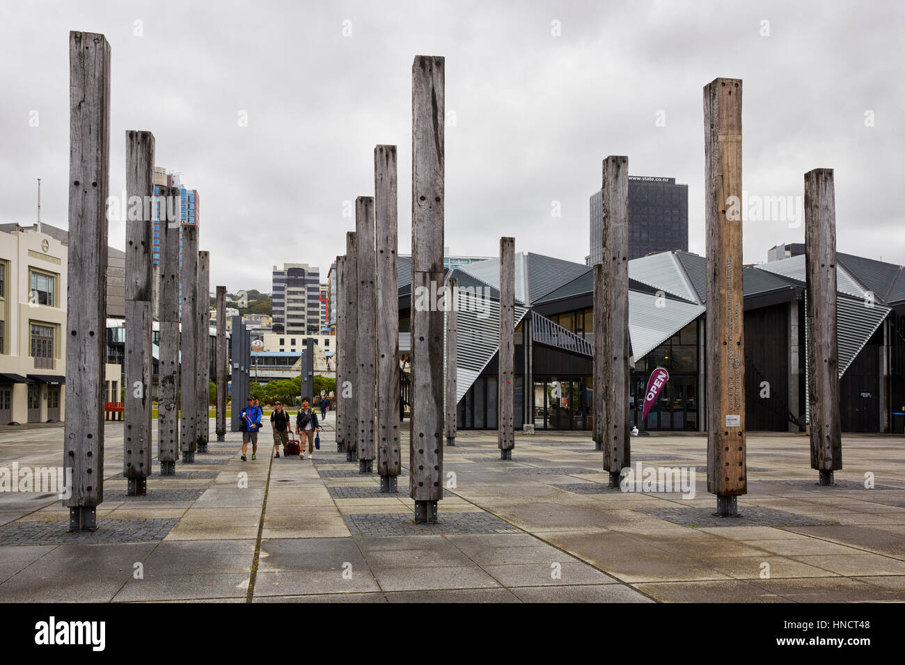 Jack scultura Lasenby, scrittori a piedi, Wellington, Nuova Zelanda Foto Stock