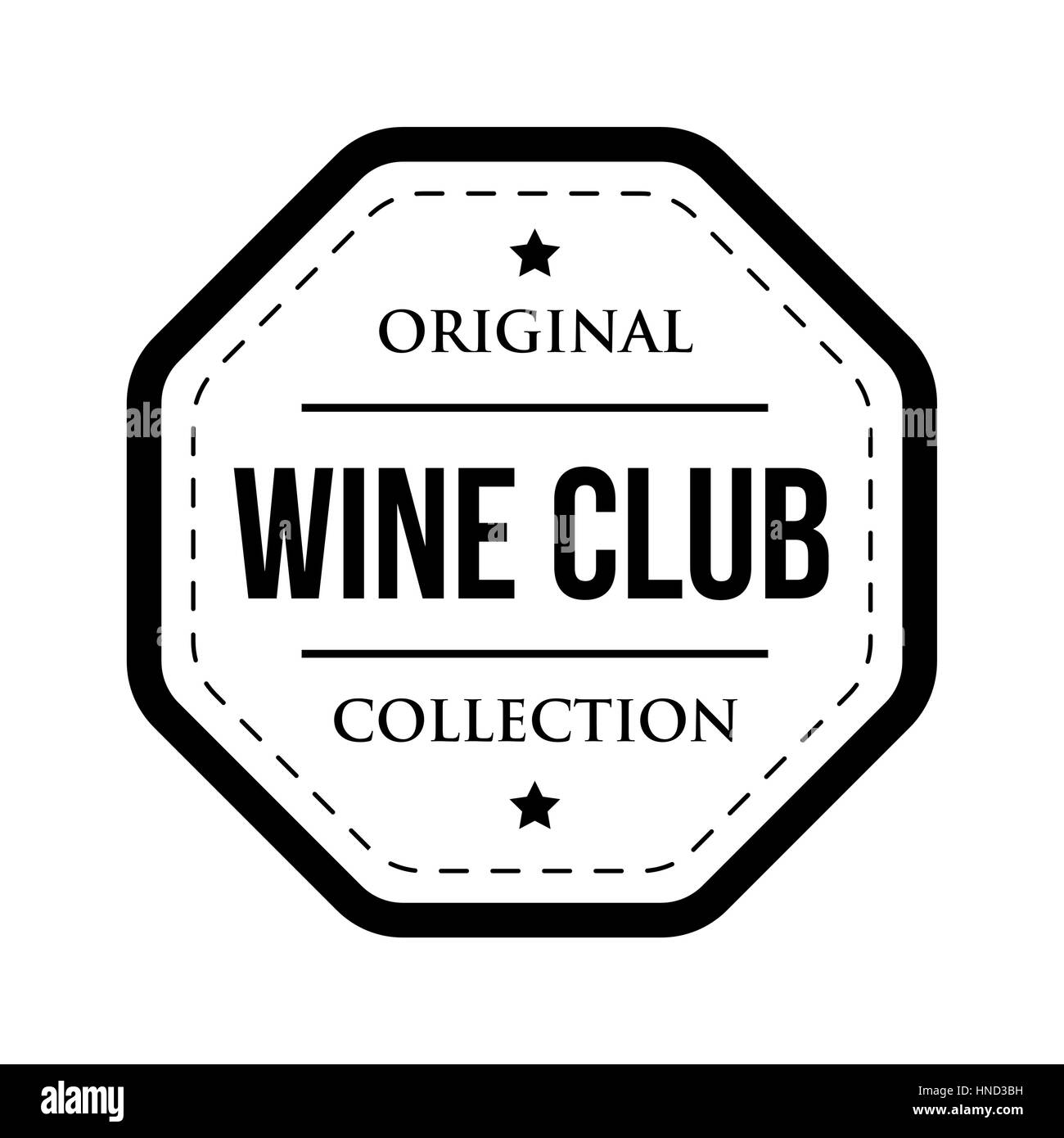 Club del vino annata logo etichetta isolato Illustrazione Vettoriale