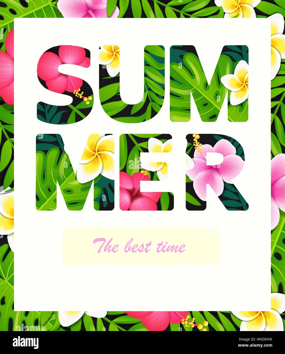 Tropical Stampa slogan. Per brochure e banner e vestiti. Illustrazione Vettoriale