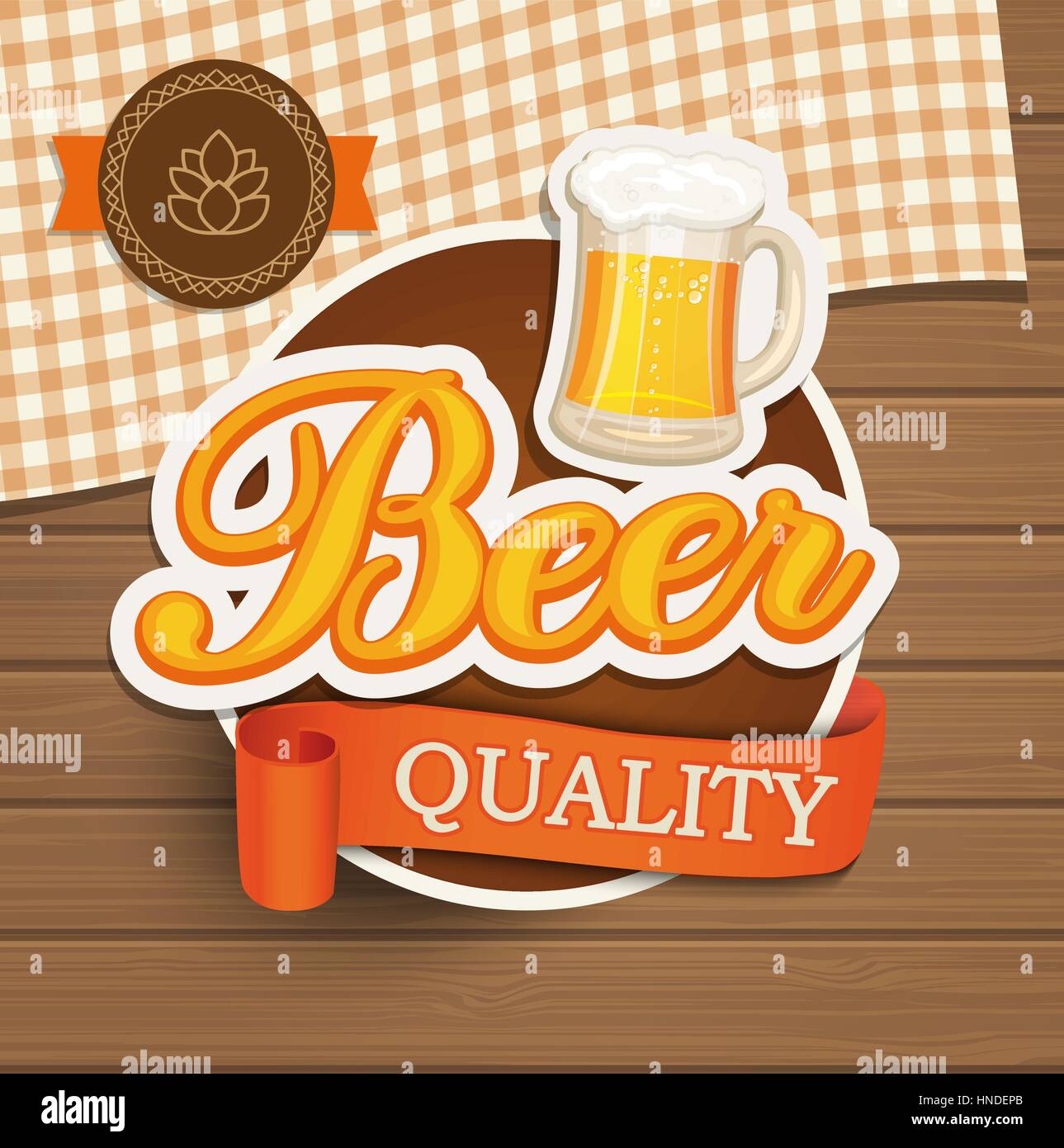 Vintage qualità di birra emblema, etichetta e elemento di design, illustrazione vettoriale. Illustrazione Vettoriale