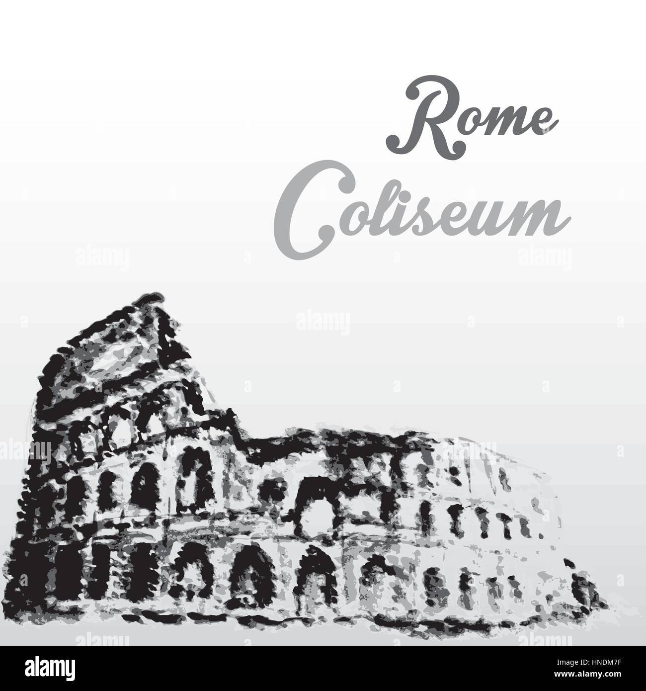 Colosseo, disegno a mano in stile acquerello,illustrazione vettoriale Illustrazione Vettoriale