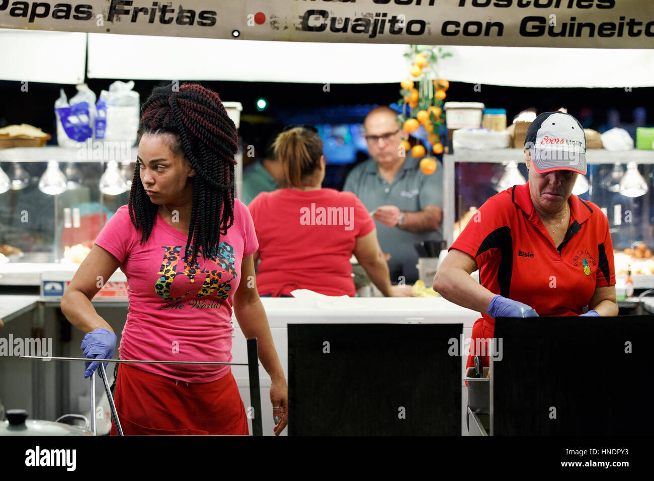 Pressione di stallo di cibo, San Juan, Puerto Rico Foto Stock