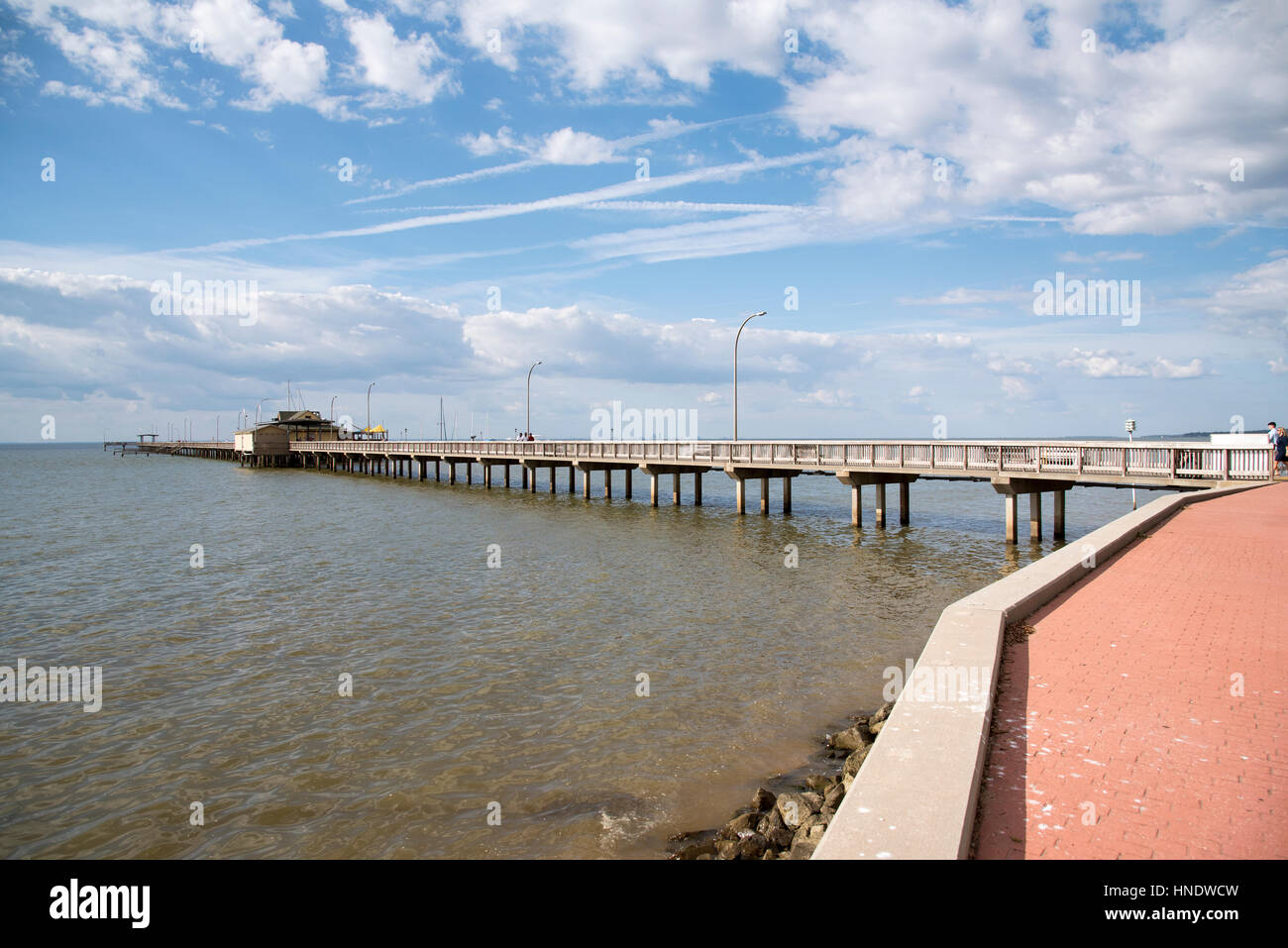 Fairhope Pier sulla Baia di Mobile in Baldwin County Alabama USA. Foto Stock