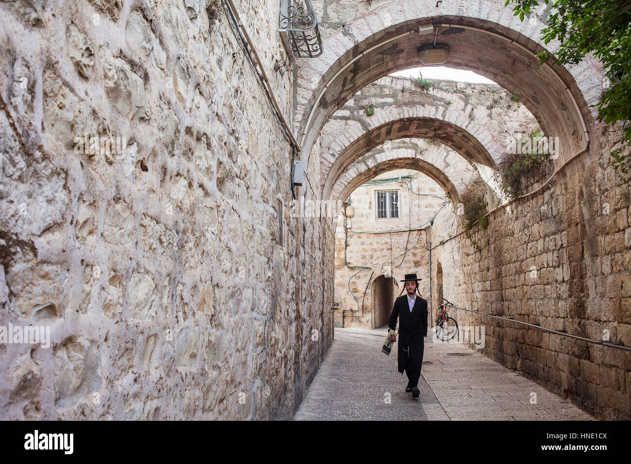 Passaggio, vicolo, St James Street, il quartiere ebraico e la Città Vecchia di Gerusalemme, Israele. Foto Stock