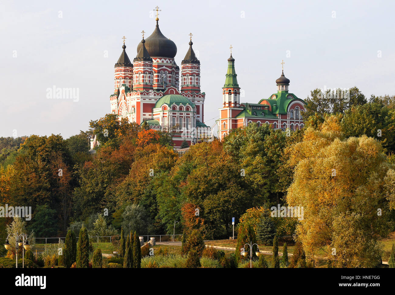 Parco Feofaniya e San Panteleimona cattedrale, Kiev, Ucraina Foto Stock