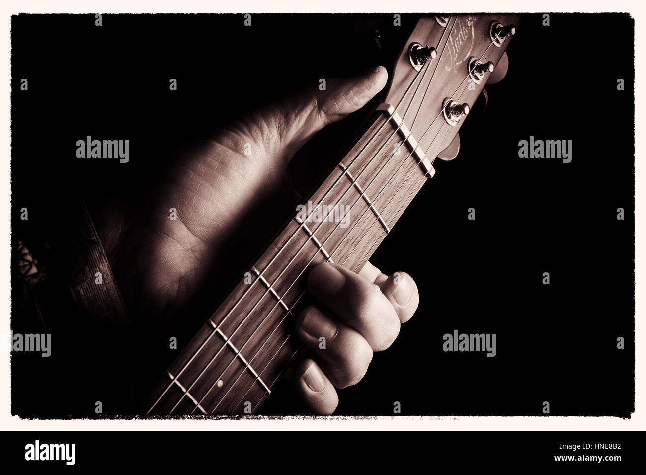 Giocatore di chitarra Foto Stock