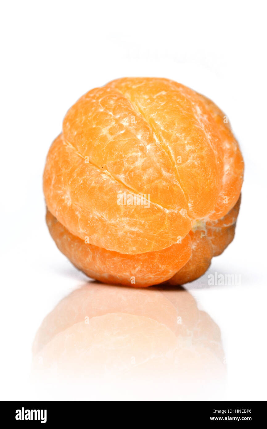 Studio shot del mandarino su sfondo bianco Foto Stock