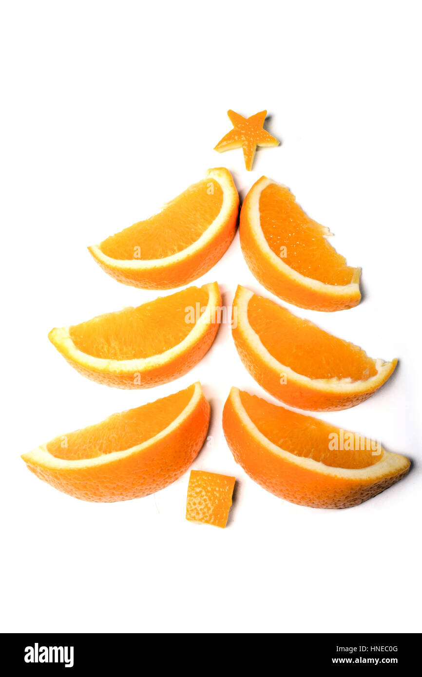 Albero di Natale fatto da Orange Foto Stock