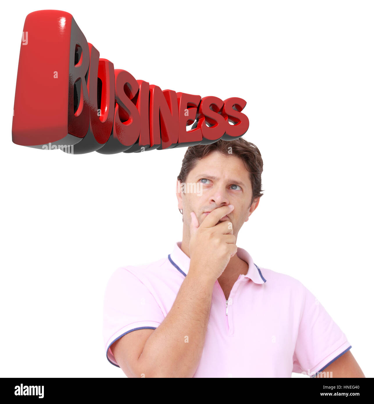 Uomo di pensiero per business Foto Stock