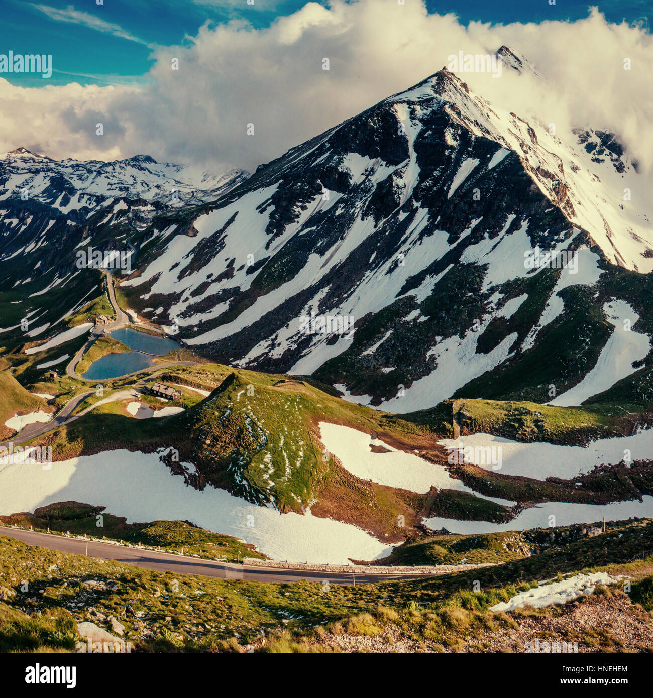 Cime coperte di neve. Foto Stock