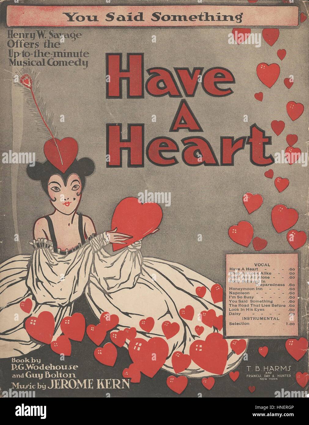 "Hanno un cuore' 1917 Foglio musicale coperchio di musica Foto Stock