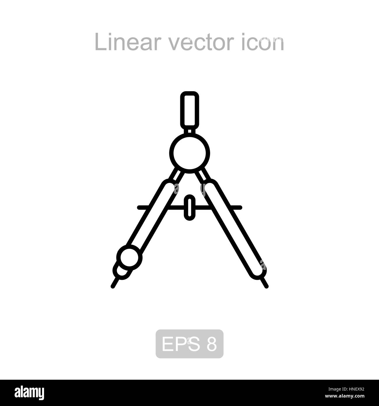 Icona della bussola in uno stile lineare Illustrazione Vettoriale