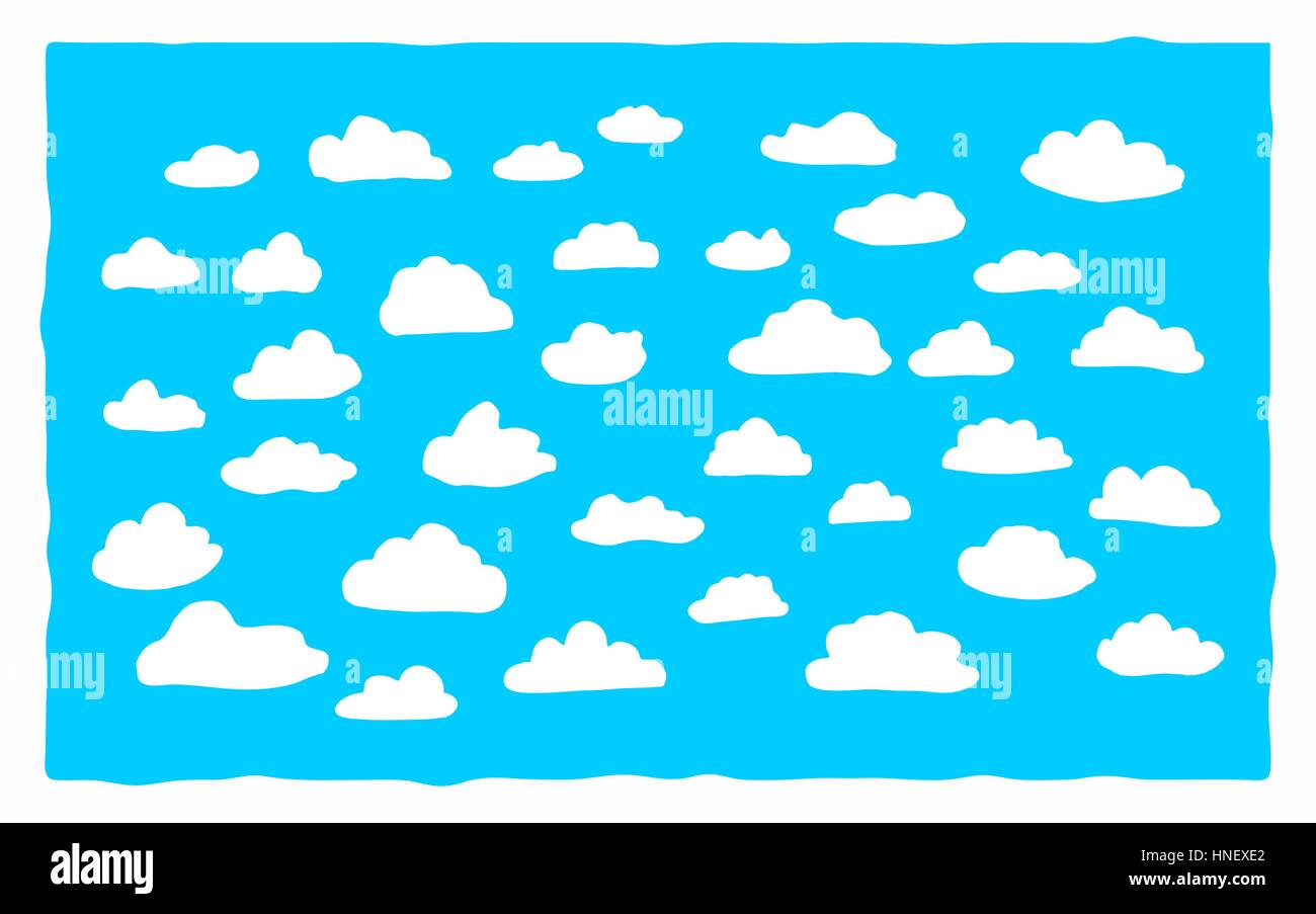 Lineare modello di cloud computing Illustrazione Vettoriale