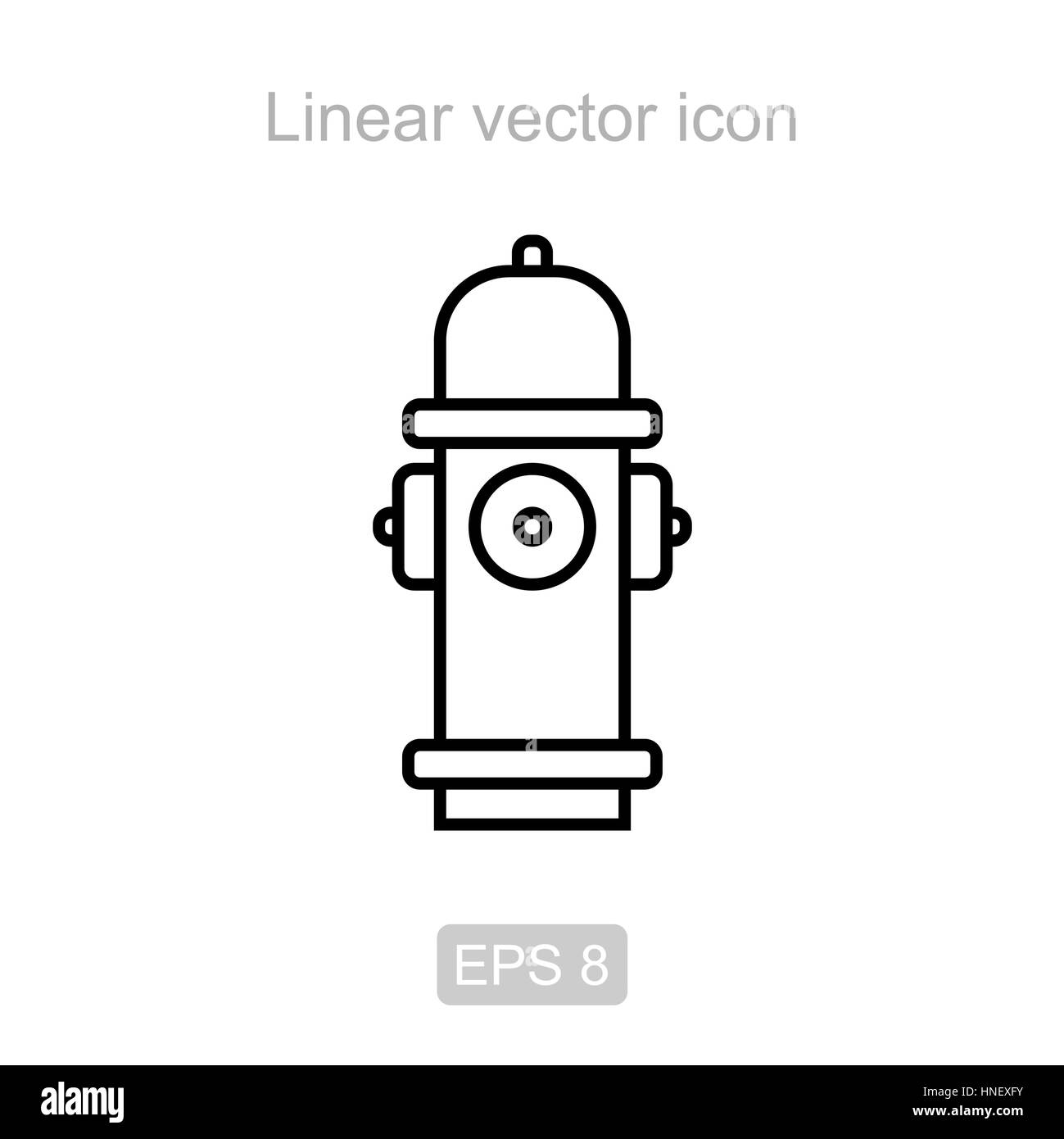 Idrante. Vettore lineare icona. Illustrazione Vettoriale