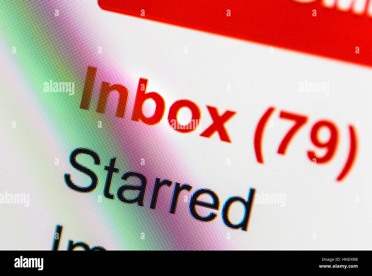 Messaggi non letti, account e-mail, email, internet, immagine simbolica, schermata Foto Stock