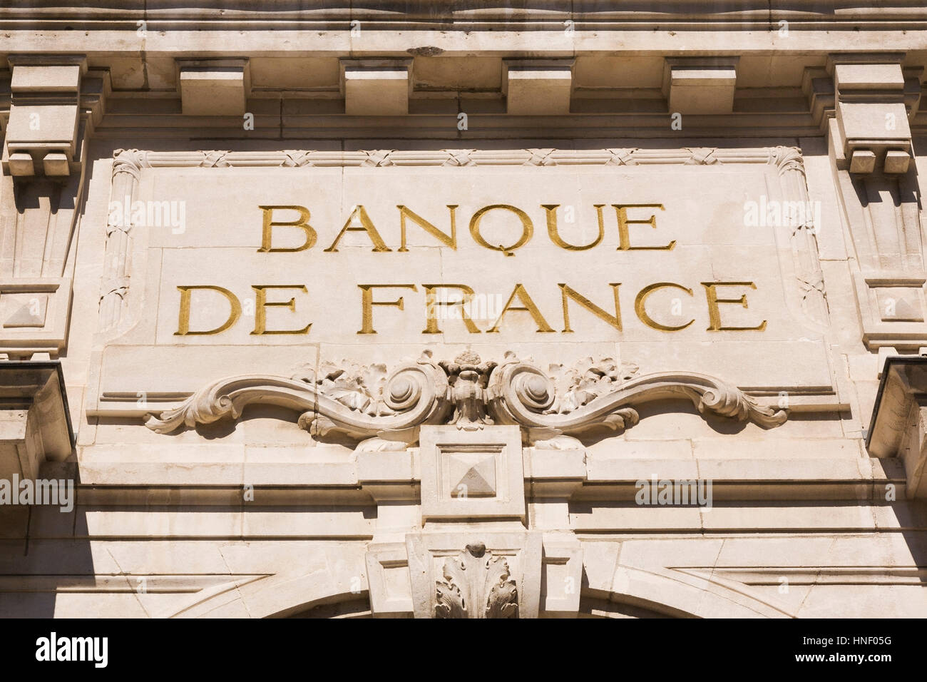 La Banque de France facciata, Avignone, Provence-Alpes-Côte d'Azur, in Francia Foto Stock