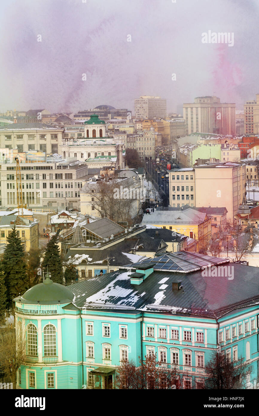 Foto cityscape viste nel centro di Mosca Foto Stock