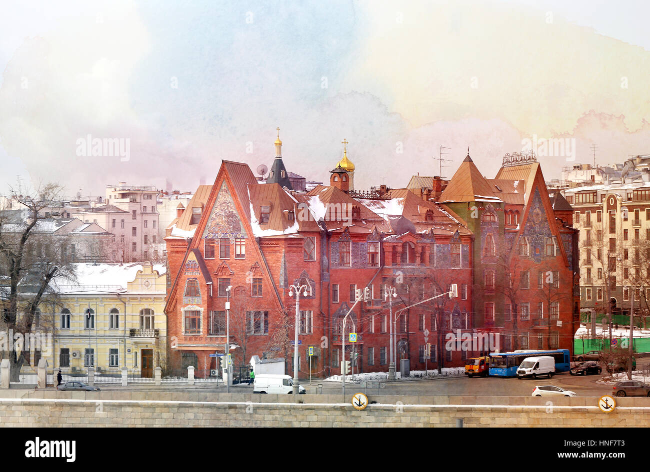 Torri foto casa sul terrapieno Prechistenka a Mosca Foto Stock
