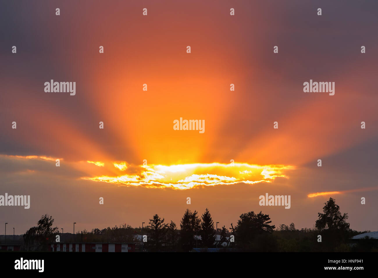 Drammatica del cielo della sera Foto Stock