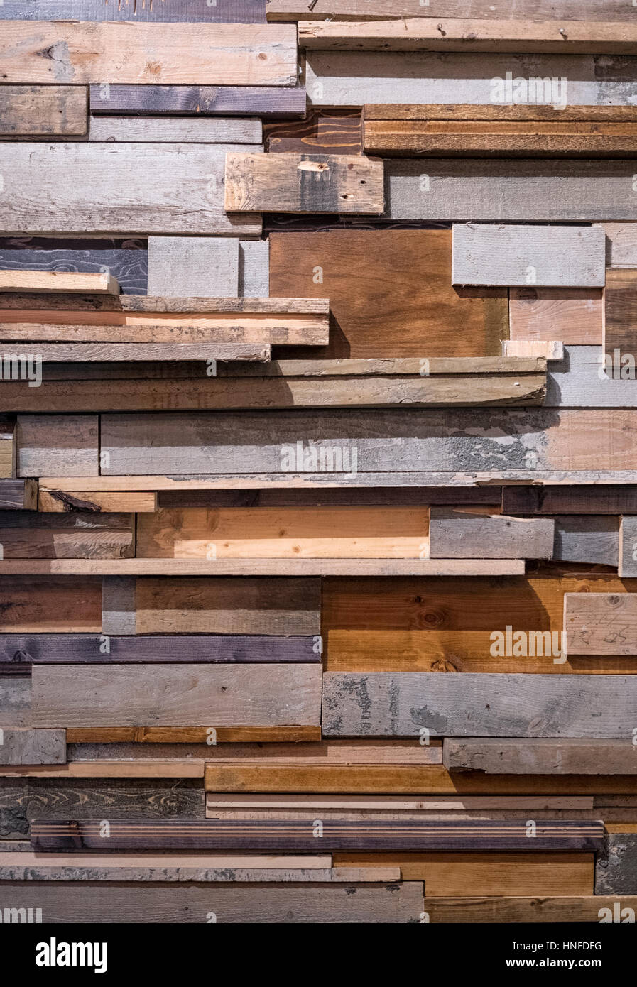 Sfondo di legno recuperato per un moderno aspetto rustico Foto Stock