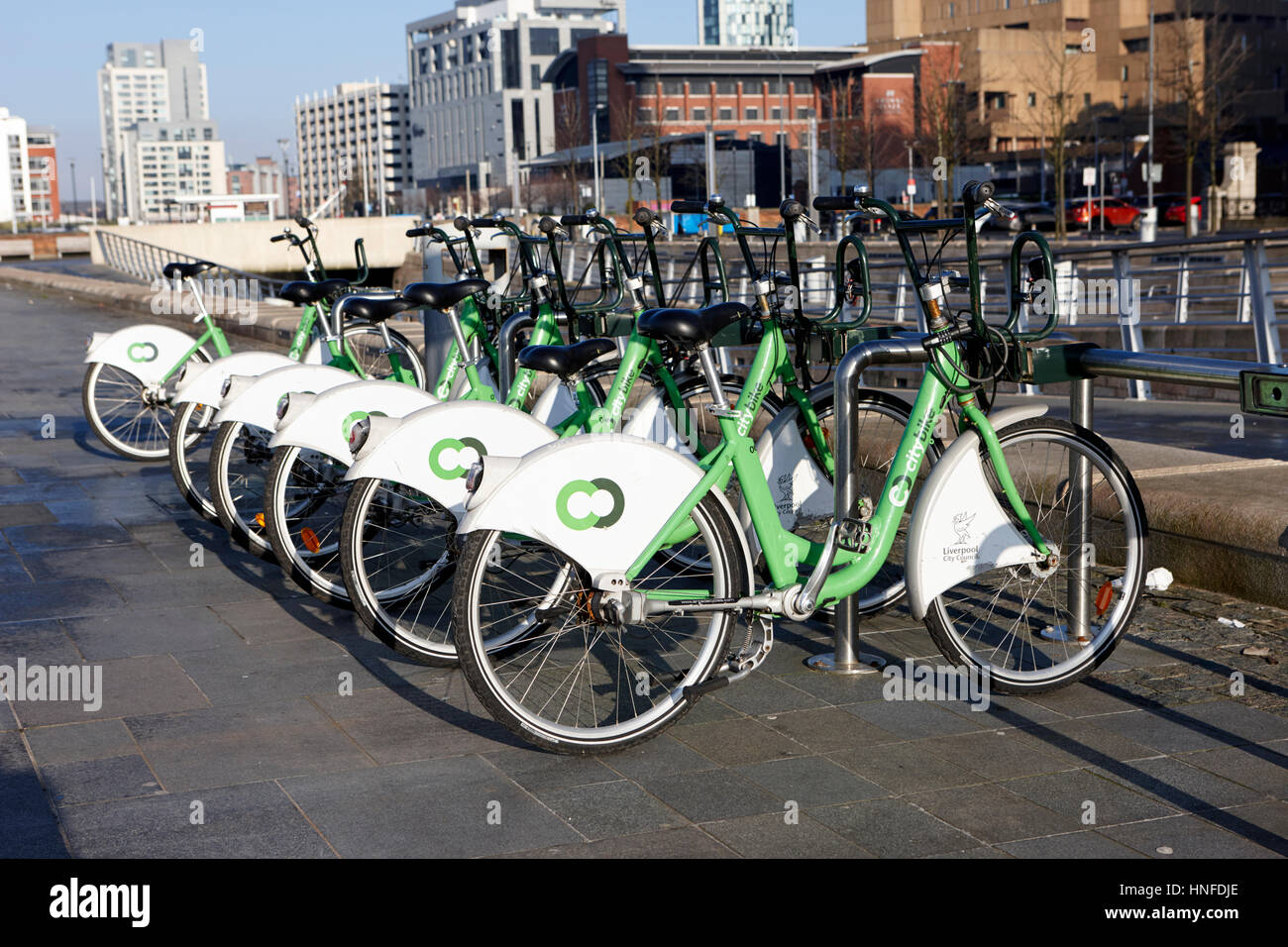 Liverpool citybike Ciclo schema di noleggio biciclette pierhead regno unito Foto Stock