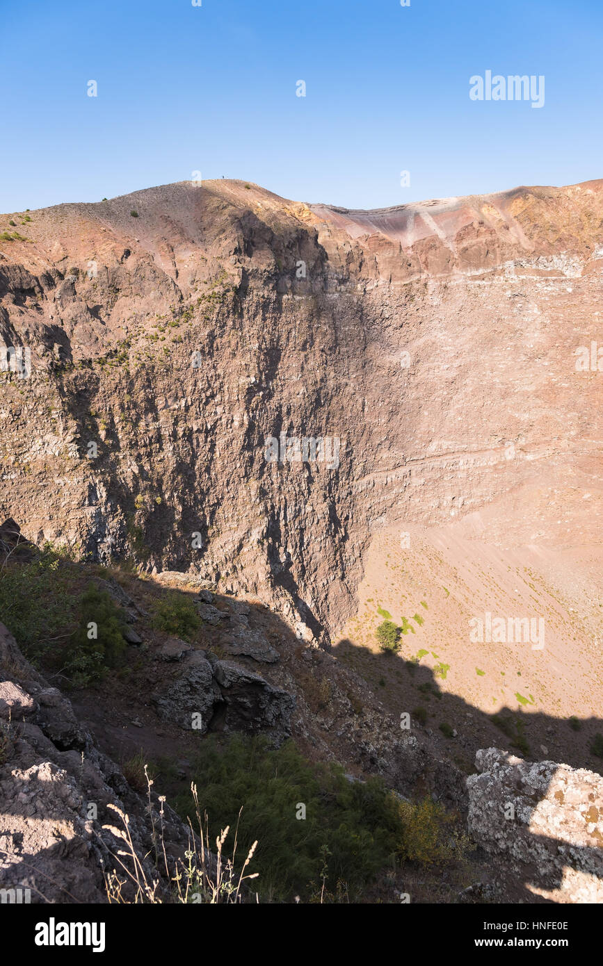 Interno del cratere del Vesuvio in Italia Foto Stock