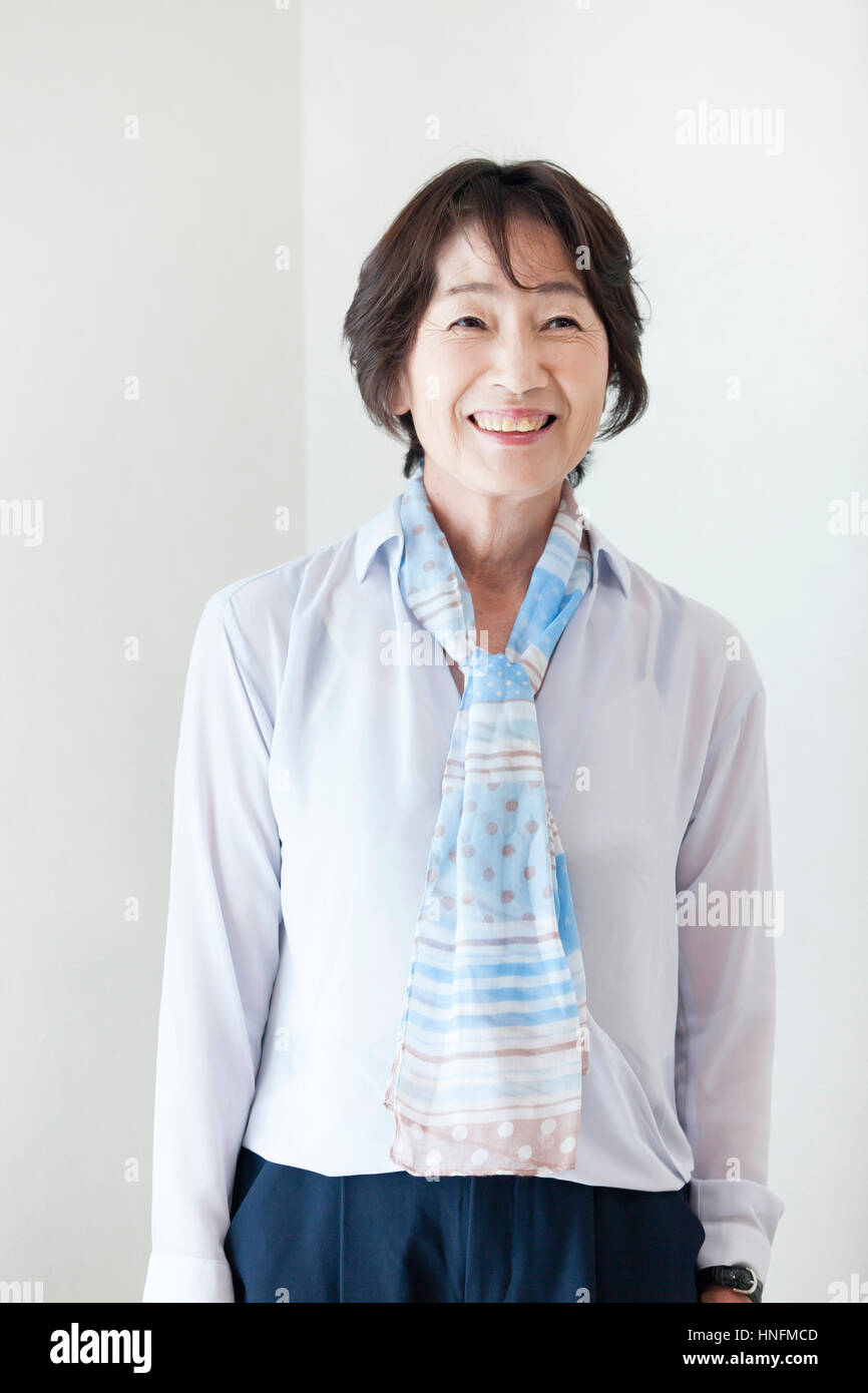Un senior ritratto di donna Foto Stock