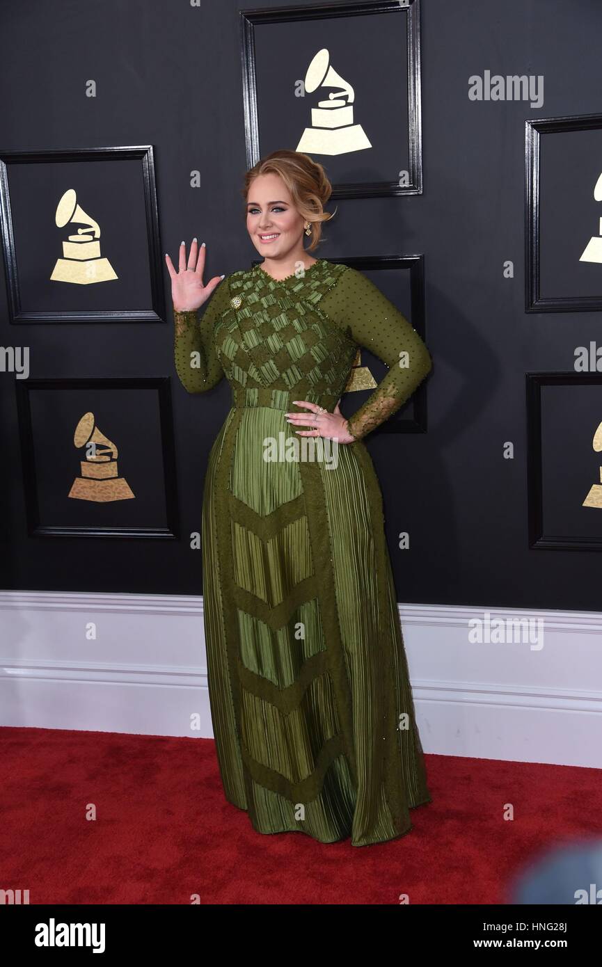 Los Angeles, CA, Stati Uniti d'America. 12 Feb, 2017. Adele presso gli arrivi per 59th Annual Grammy Awards 2017 - Arrivi, STAPLES Center di Los Angeles, CA 12 febbraio 2017. Credito: Max Parker/Everett raccolta/Alamy Live News Foto Stock