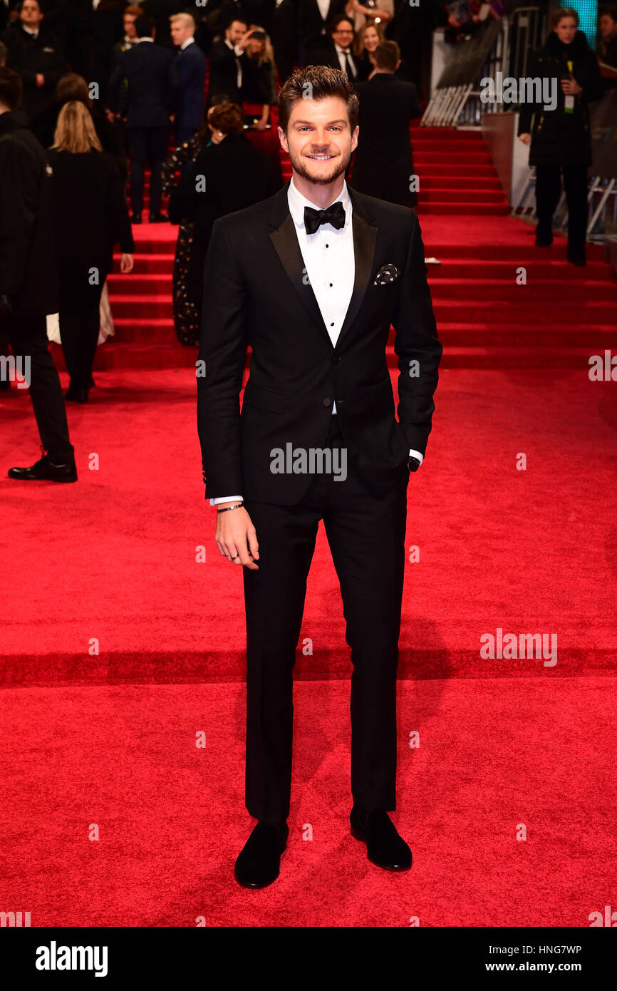 Jim Chapman frequentando l'EE British Academy Film Awards tenutosi presso la Royal Albert Hall, Kensington Gore, Kensington, Londra. Stampa foto di associazione. Picture Data: domenica 12 febbraio 2017. Vedere PA Storia SHOWBIZ BAFTA. Foto di credito dovrebbe leggere: Ian West/PA FILO Foto Stock