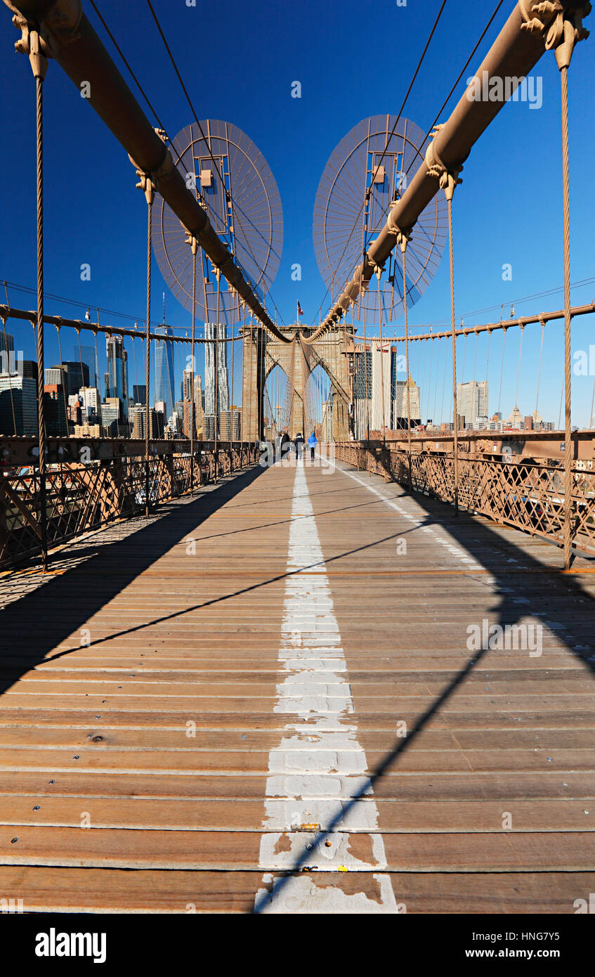 Ponte di Brooklyn, New York Foto Stock